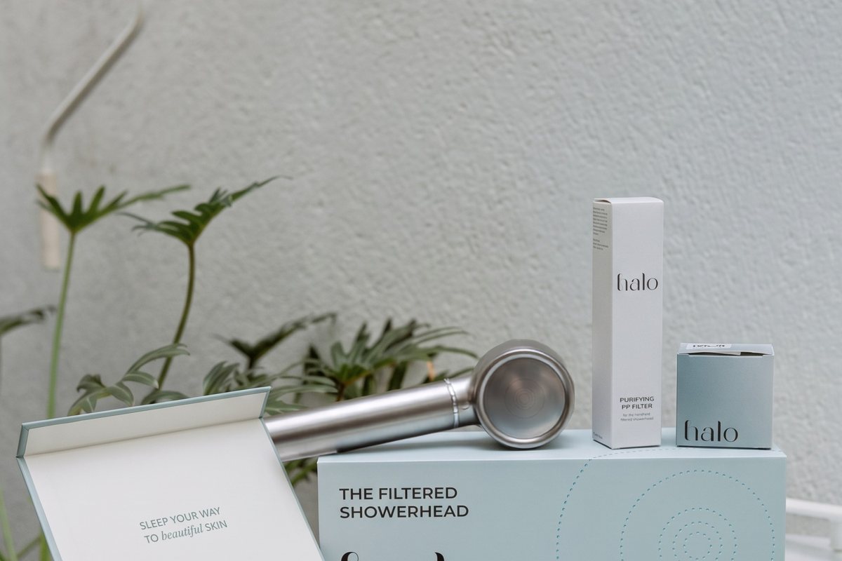 The Halo product set on a shelf